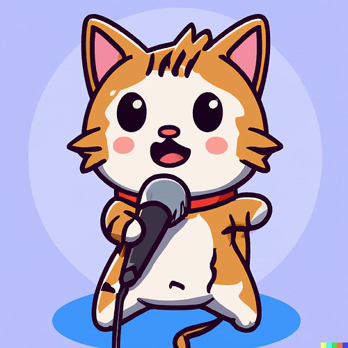 DALL·E 2023-02-09 16.30.32 - cute cat holding a microphone and singing anime style