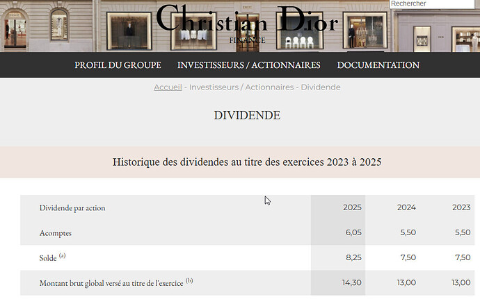 2026-04-23 22_32_01-Dividende - INVESTISSEURS _ ACTIONNAIRES - Christian Dior Finance