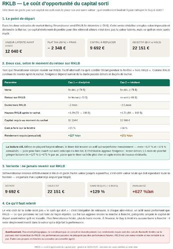 cout d'opportunité